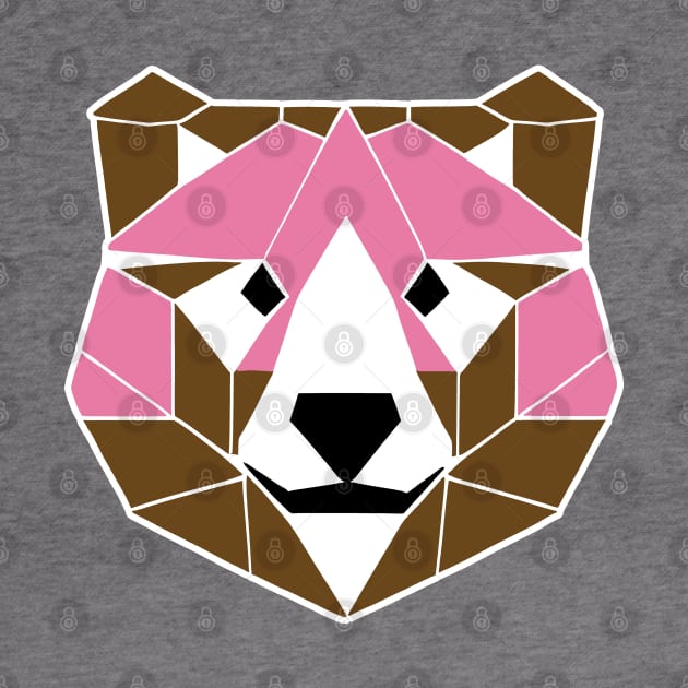 Geometric Pink Bear (MD23Ani002b) by Maikell Designs